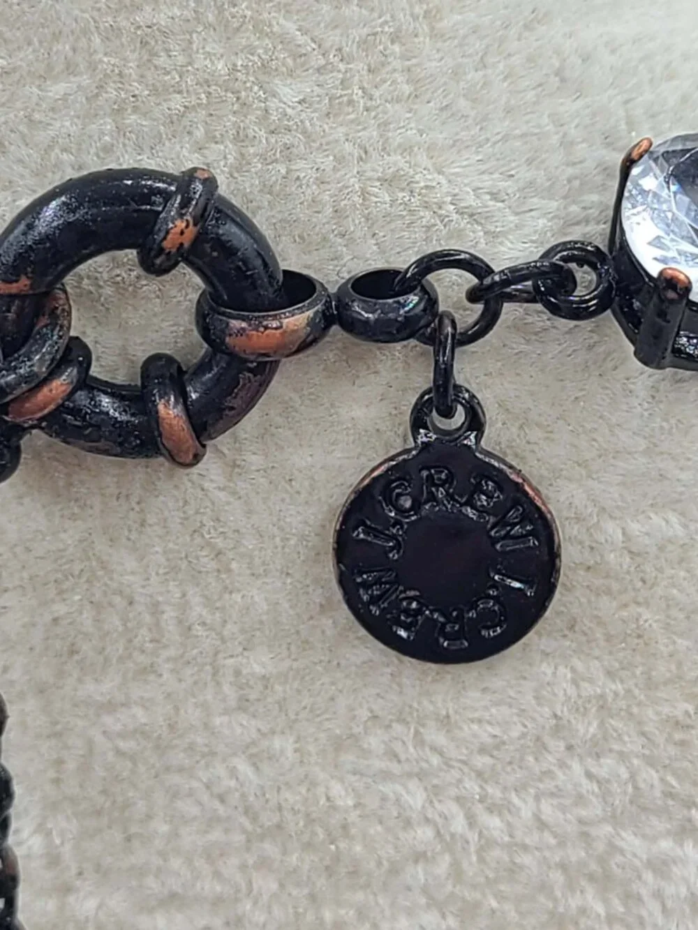 J Crew Crystal Necklace set in Gunmetal NWOT